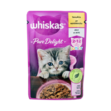 WHISKAS JUNIOR PURE DEL ΦΑΚΕΛΑΚΙ ΚΟΤ ΖΕΛΕ 85g