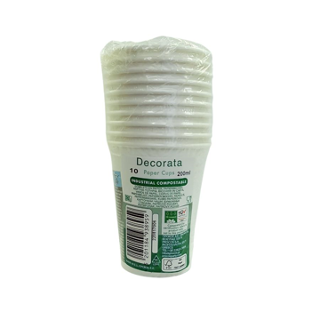 ΠΟΤΗΡΙΑ ΧΑΡΤ. ΛΕΥΚΑ KRAFT COMPOSTABLE 10ΤΜΧ 200ml