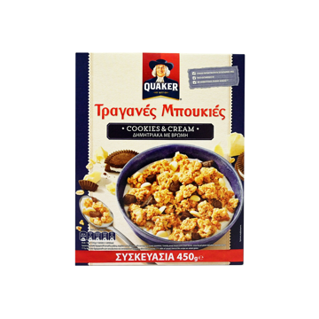 QUAKER ΤΡΑΓΑΝΕΣ ΜΠΟΥΚΙΕΣ COOK&CREAM 450g