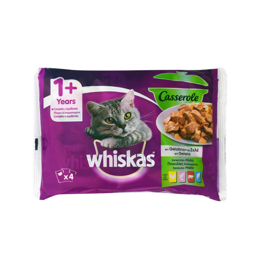 WHISKAS CASSEROLE MIXED ΖΕΛΕ 4X85g